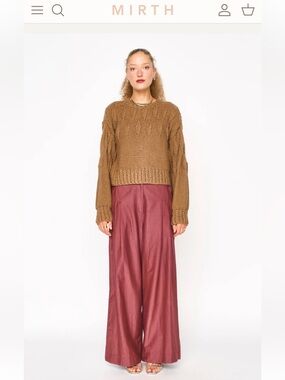 MIRTH Lecce Wide Leg Silk Blend Trouser Pants